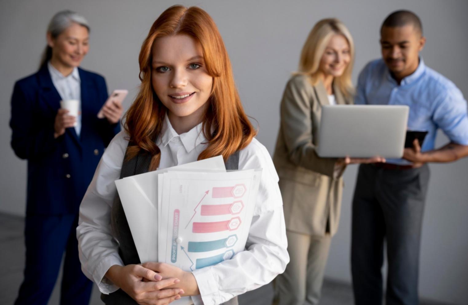 Interactive classroom setting with students collaborating on financial forecasting projects